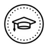 Icon of graduation cap for higher education in Germany