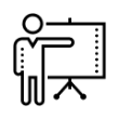  An icon of a person teaching, symbolizing training or instruction. This is ideal for promoting a German language course or German language classes taught by qualified German teachers. It emphasizes the opportunity to learn German, starting from the A1 level