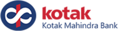 The Kotak Mahindra Bank logo typically features the name Kotak in bold, blue lettering, followed by Mahindra Bank in a smaller font below