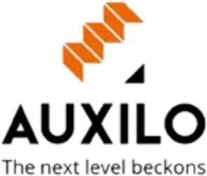 The Auxilo logo typically features the word Auxilo in bold, modern typography, often in a dark blue or black color