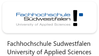 Logo of Fachhochschule Süd Westfalen, a German University of Applied Sciences, offering programs for freshman year students and those coming from Studienkolleg. Like FH Aachen, it is a part of the prestigious German public universities, with many courses incorporating the German language