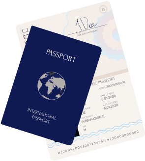 Passport Image of an international passport and its information page, symbolizing the services of visa consultants for obtaining a Germany student visa. This represents support from visa consultancy experts for students aiming to study a bachelor's degree in Germany.