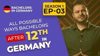 Image of a video titled All Possible Ways Bachelors After 12th in Germany featuring a person named Amratpal Singh Sohal, the best German study abroad visa consultants, and text promoting studying in Germany. Highlighting Bachelors in Germany and episode details, including season 1, episode 3